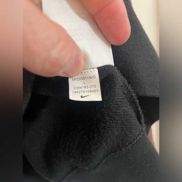 Vintage Y2K 2009 Nike Sweatshirt Unisex Large Crewneck Center Check Black Lava - Picture 7 of 13